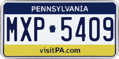 PA license plate MXP5409