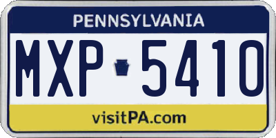 PA license plate MXP5410