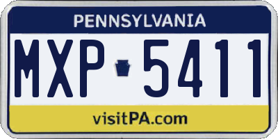 PA license plate MXP5411