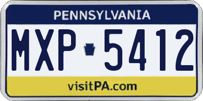 PA license plate MXP5412