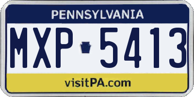PA license plate MXP5413