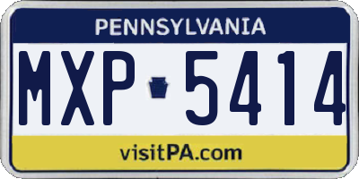 PA license plate MXP5414