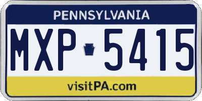 PA license plate MXP5415
