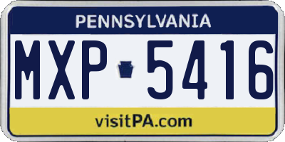 PA license plate MXP5416