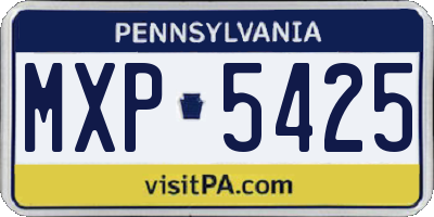 PA license plate MXP5425