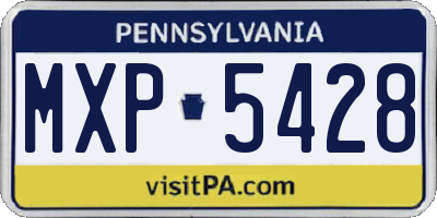 PA license plate MXP5428