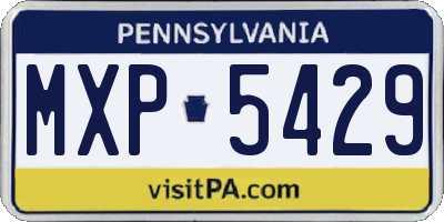PA license plate MXP5429