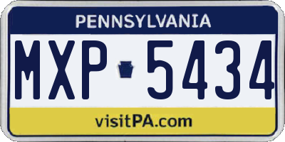 PA license plate MXP5434