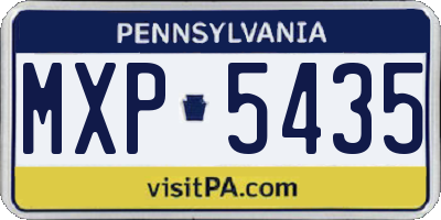 PA license plate MXP5435