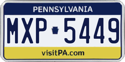 PA license plate MXP5449