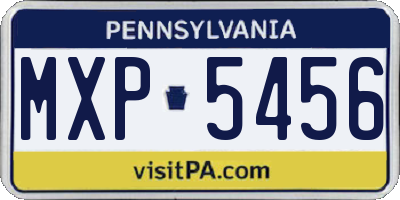 PA license plate MXP5456