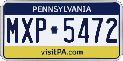 PA license plate MXP5472
