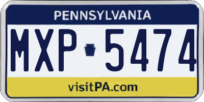 PA license plate MXP5474