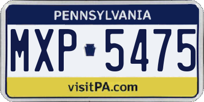 PA license plate MXP5475