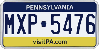 PA license plate MXP5476