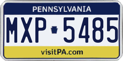PA license plate MXP5485