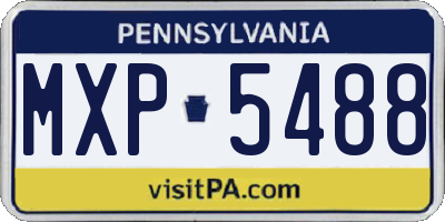 PA license plate MXP5488