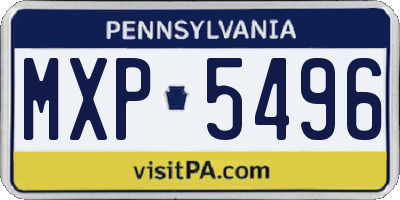 PA license plate MXP5496