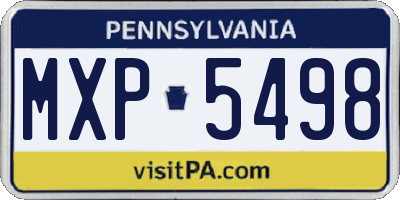 PA license plate MXP5498