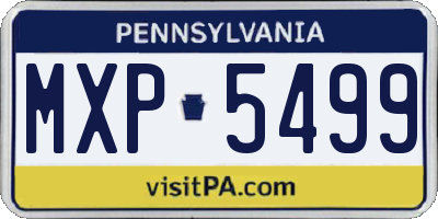 PA license plate MXP5499