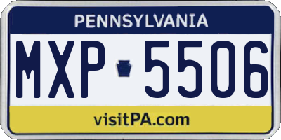 PA license plate MXP5506