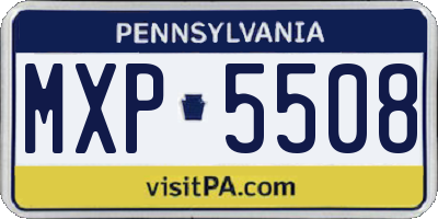 PA license plate MXP5508