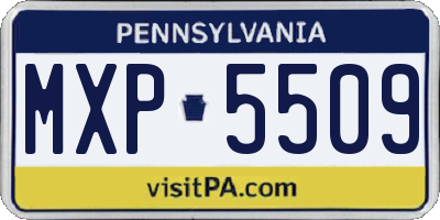 PA license plate MXP5509