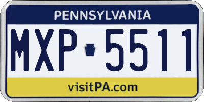 PA license plate MXP5511