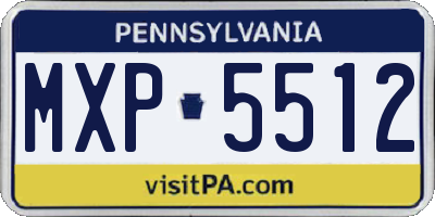 PA license plate MXP5512