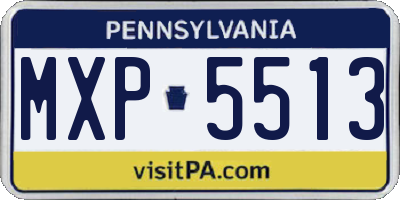 PA license plate MXP5513