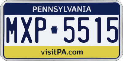 PA license plate MXP5515