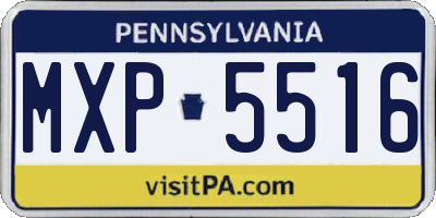 PA license plate MXP5516