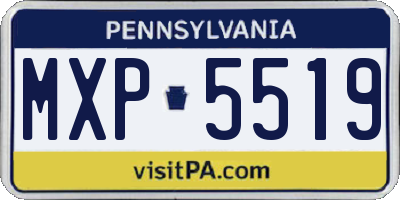 PA license plate MXP5519