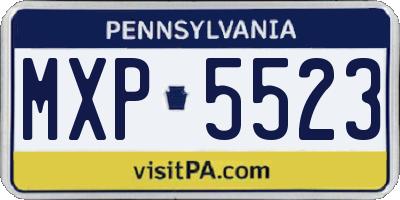 PA license plate MXP5523