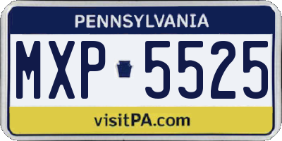 PA license plate MXP5525