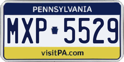 PA license plate MXP5529