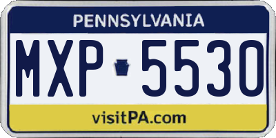PA license plate MXP5530
