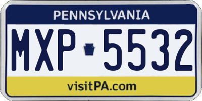 PA license plate MXP5532