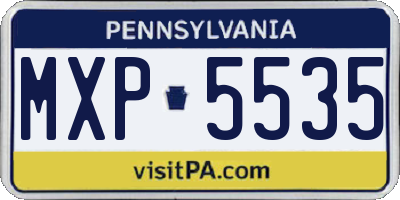 PA license plate MXP5535