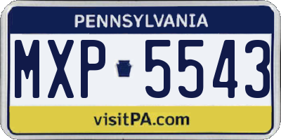 PA license plate MXP5543