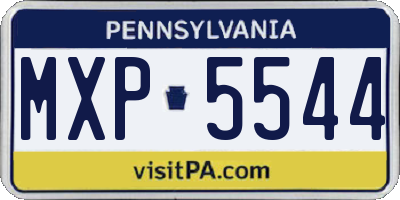 PA license plate MXP5544
