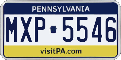 PA license plate MXP5546
