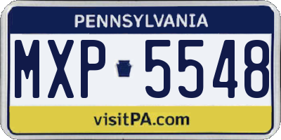 PA license plate MXP5548