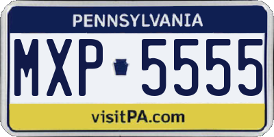 PA license plate MXP5555