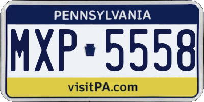 PA license plate MXP5558