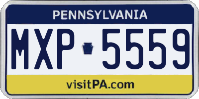 PA license plate MXP5559