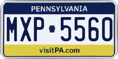 PA license plate MXP5560