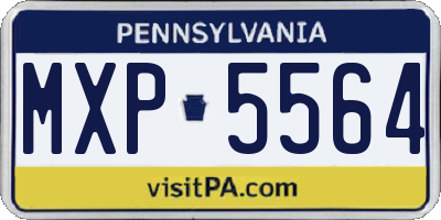 PA license plate MXP5564