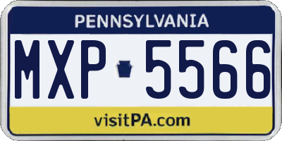 PA license plate MXP5566