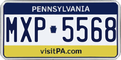PA license plate MXP5568